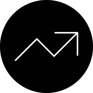 Eğilim biçimi izole edilmiş arkaplanda ok simgesi