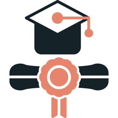 Mezuniyet simgesi vektör illüstrasyonu