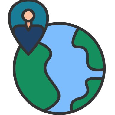 Küresel iş vektör satırı simgesi