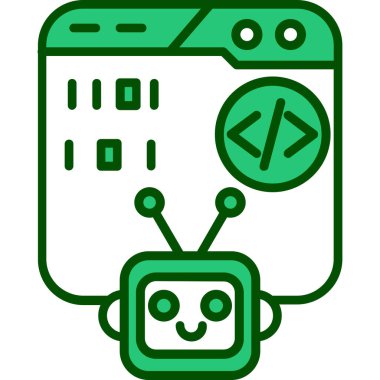 robot. Web simgesi basit illüstrasyon