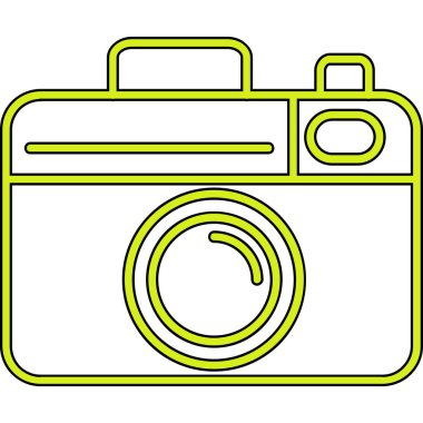 Kamera simgesi. Web için kamera vektör simgelerinin özet çizimi