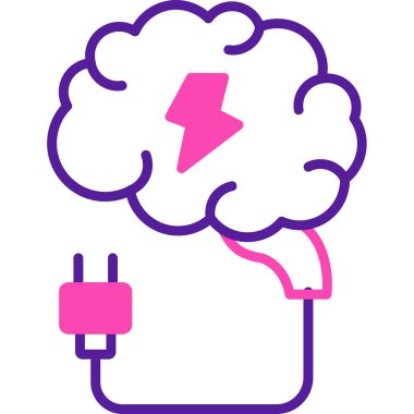 elektrik beyin simgesi, vektör illüstrasyonu