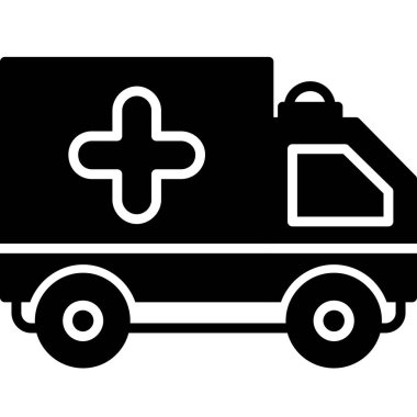 ambulans arabası ambulans simgesi ana hatları biçiminde