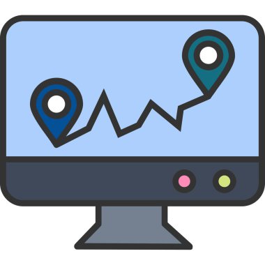 Harita. Web simgesi basit illüstrasyon