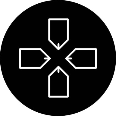 Siyah ve beyaz haçın vektör illüstrasyonu