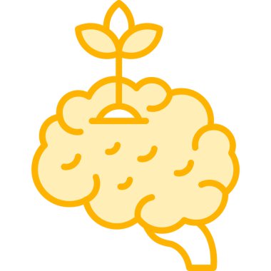 Beyin. Web simgesi basit illüstrasyon