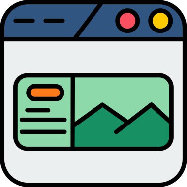 tarayıcı simgesi, vektör illüstrasyonu