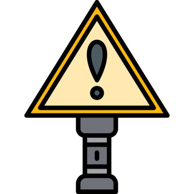 uyarı işareti renk ana hatları vektörü