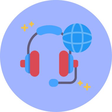 kulaklık ağ simgesi basit illüstrasyon