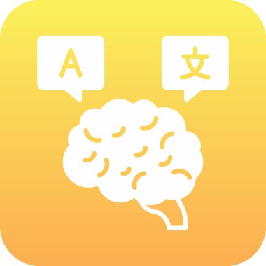 Beyin ikonu. vektör illüstrasyonu