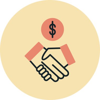 Bir el sıkışmanın vektör illüstrasyonu