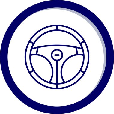 Direksiyon ikonu. Web için araba tekeri vektör simgelerinin basit çizimi