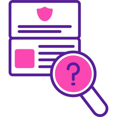 Soru işareti illüstrasyon tasarımı olan büyüteç