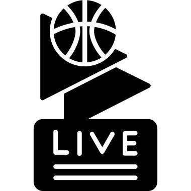 canlı basketbol sembolü vektörü. Canlı basketbol tabelası. izole edilmiş çizgi simgesi siyah illüstrasyon