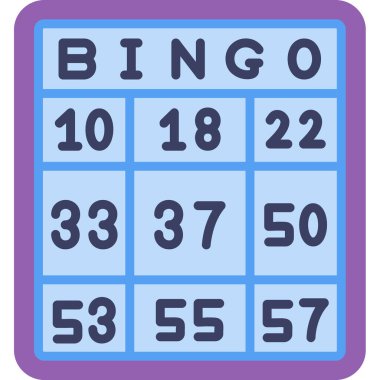 Bingo oyun ikonu. tombala oyunu bingo vektör rengi düz izole