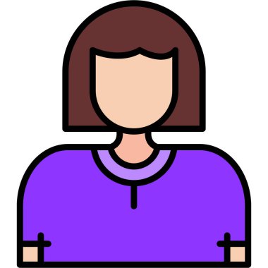 Kadın. Web simgesi basit illüstrasyon