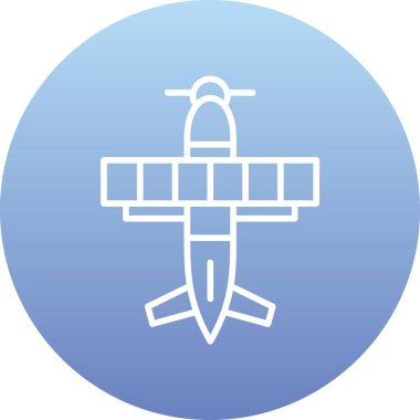 düzlem vektör simgesi. İllüstrasyon beyaz çemberin içindeki düz semboldür.