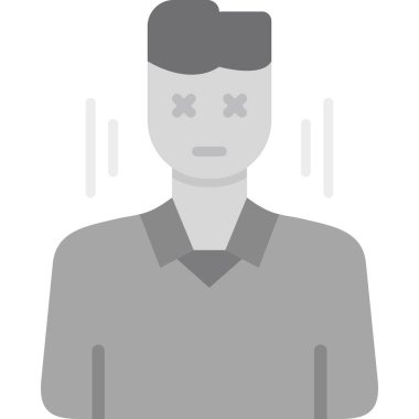 Erkek avatar düz simgesi, vektör illüstrasyonu