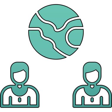 Bir erkek ve kadın ikonunun vektör illüstrasyonu