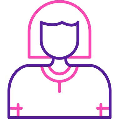 avatar kadın kişisi simgesi - taslak biçimi