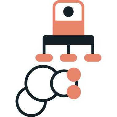 Bilgisayar simgesine sahip robot, vektör illüstrasyonu