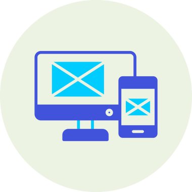 Mesaj var. Web simgesi basit illüstrasyon