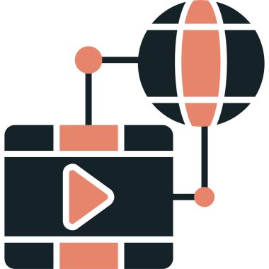 Video kamera simgesi, basit vektör çizim