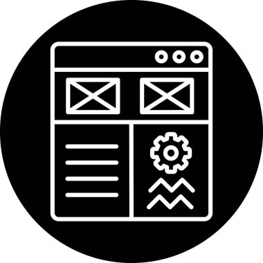 Web tasarım tarayıcı simgesi, vektör illüstrasyonu