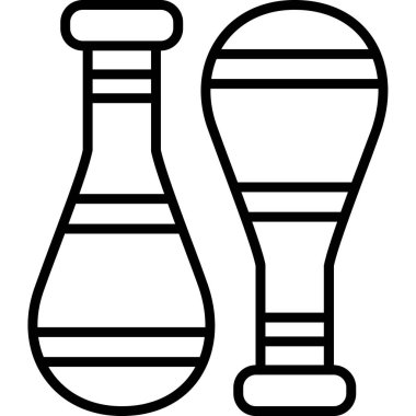 Kimyasal laboratuvar matarası simgesi, taslak biçimi