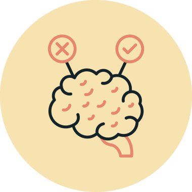 Beyin. Web simgesi basit illüstrasyon