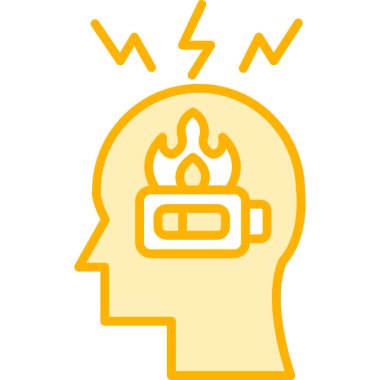 Beyin yakan ikon vektör çizimi