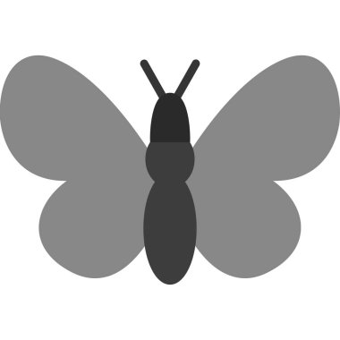 Kelebek vektörü düz renk simgesi
