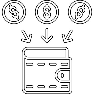 bankacılık parası finans simgesi ana hat biçiminde