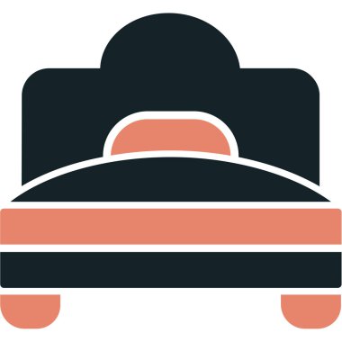 Yatağa. Web simgesi basit illüstrasyon