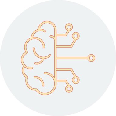 Beyin. Web simgesi basit illüstrasyon