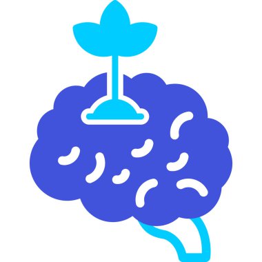 Beyin. Web simgesi basit illüstrasyon