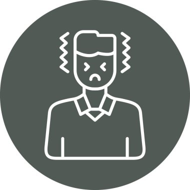 Maske simgesi vektör illüstrasyon tasarımlı üzgün adam