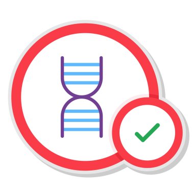 DNA molekülü renk vektörü düz çizgi çizimi