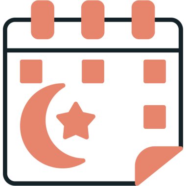 Takvim ay vektör simgesi