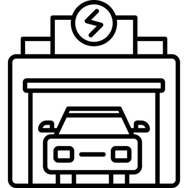 Araba servisi. Web simgesi basit illüstrasyon