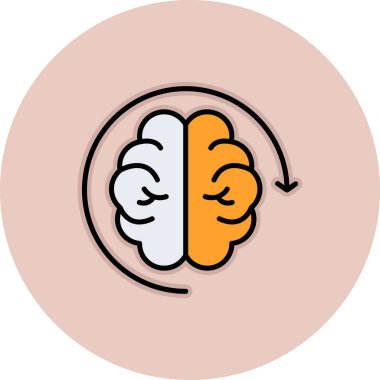 Beyin. Web simgesi basit illüstrasyon