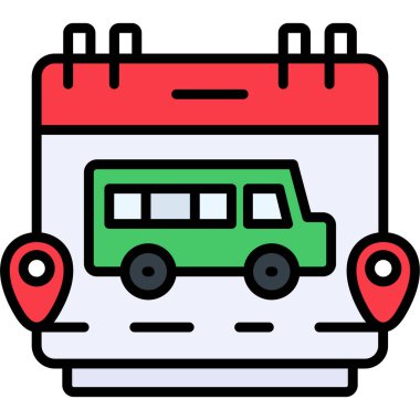 Otobüs. Web simgesi basit illüstrasyon