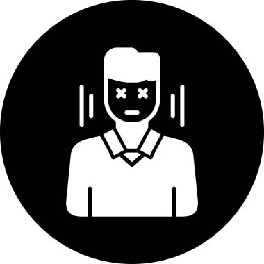 Kulaklıklı adam ikon vektör çizimi