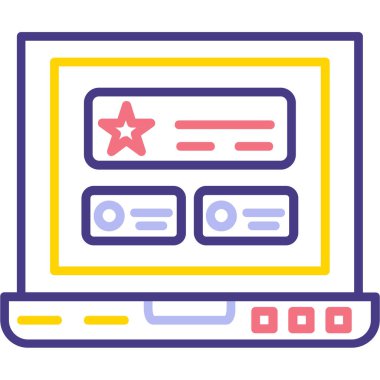 bilgisayar izleme simgesi, vektör illüstrasyonu