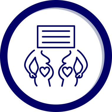 Kalp ikonu vektör illüstrasyonu