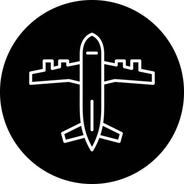 Uçak simgesinin vektör illüstrasyonu