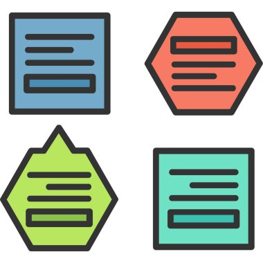 4 renkli biçim simgesinin kümesi