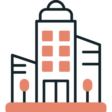 Şehir binaları ikonu - taslak biçiminde