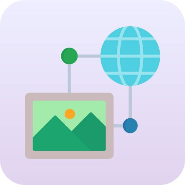 Ağ simgesi. Web simgesinin vektör illüstrasyonu.