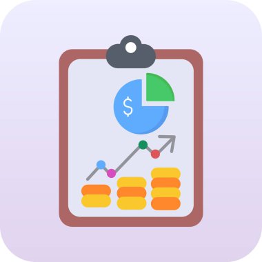 iş analizi düz simge vektör çizimi